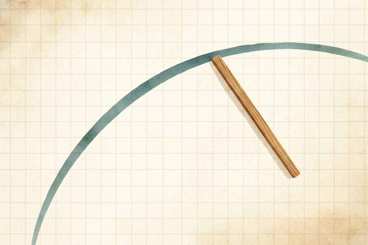 Now let's draw it. ~~Picture a graph:~~ the bumpy line of your whole journey, distance going up as time goes right. Pick