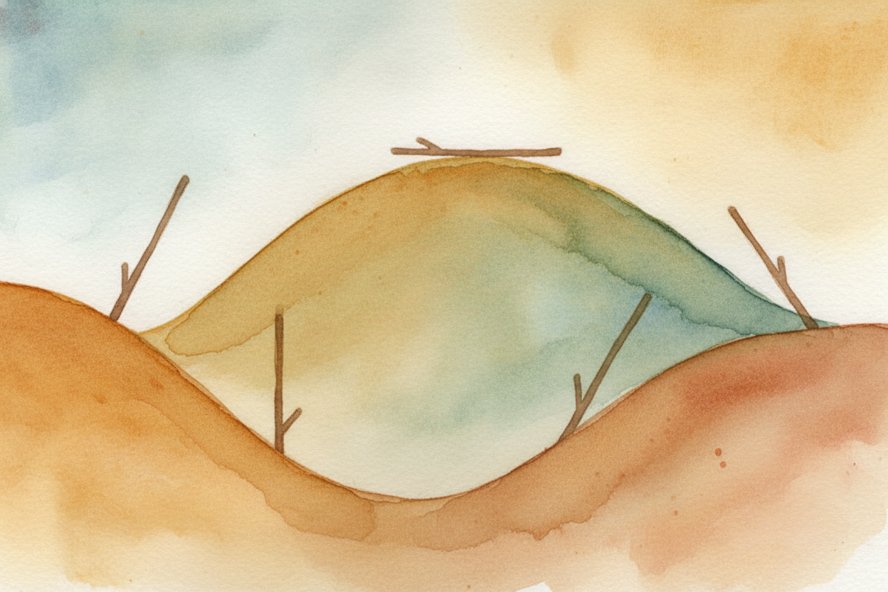 So **steepness is the secret**. Where the curve climbs steeply, *the derivative is a big number* — _things are changing 