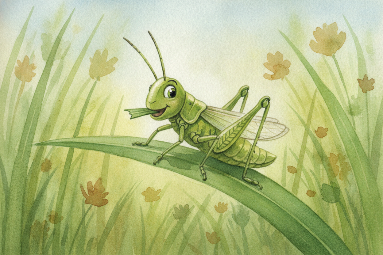~~Now here comes the grasshopper~~, who **cannot eat sunlight no matter how long it sunbathes**. So it does _the next be
