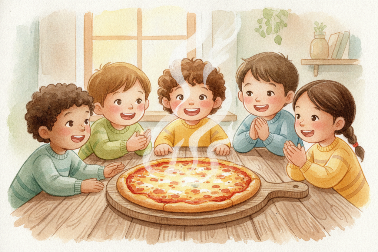 ~~Picture a pizza on a Friday night~~, fresh and steaming, with five hungry friends staring at it. Whole and perfect, it