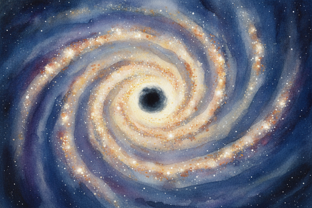 And at the very center of the Milky Way sits ~~something wild~~: a black hole, a spot where gravity pulls so incredibly 