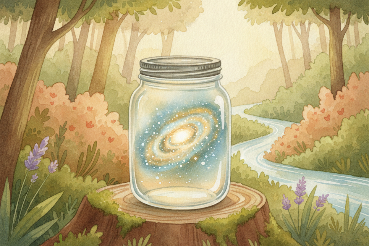 ~~So a gas is~~ a **swarm of restless little molecules**, _mostly flying through empty space_, *drumming on everything t
