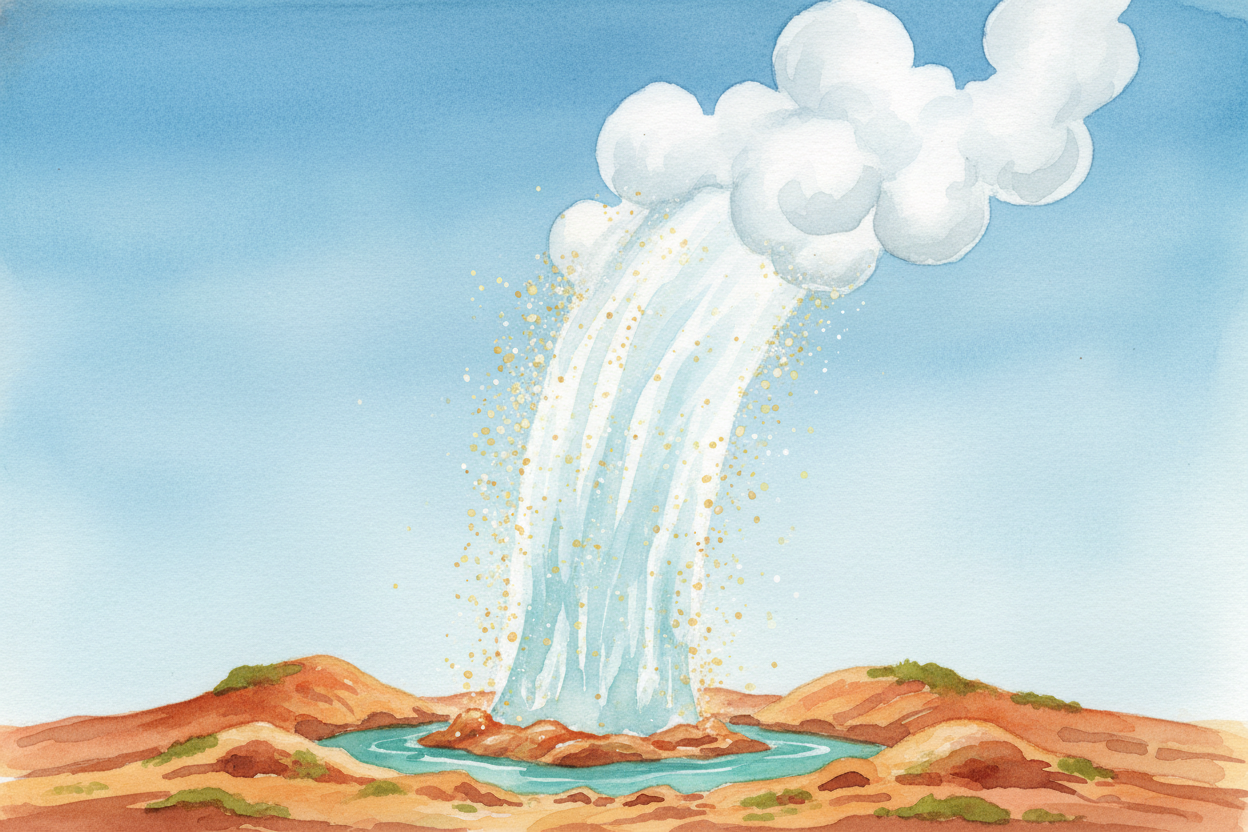 ~~The moment the pressure releases~~, the entire column of water **flashes into steam almost at once**. It's like uncapp