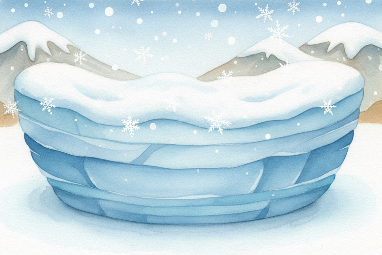 It starts with snow. **Year after year**, snow piles up in a cold mountain valley where summer *never gets warm enough* 