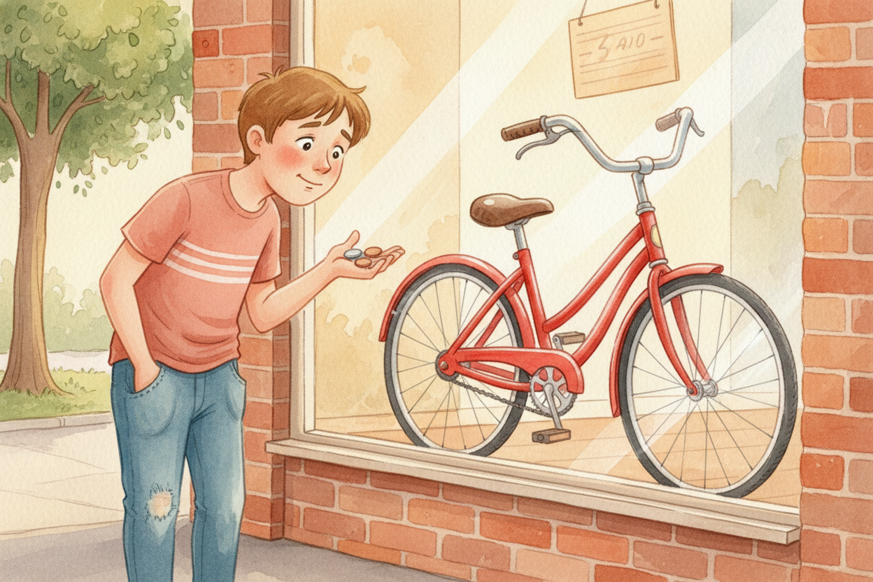 Imagine you're standing in front of the coolest bicycle in the shop window. It costs $200. You have $5. ~~This is a prob