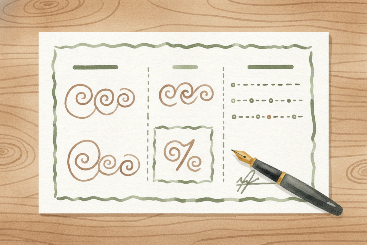 The deal gets written down, usually in a contract or agreement. It spells out three crucial things: how much you're borr