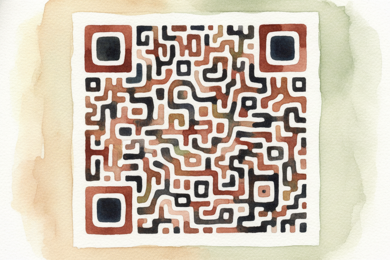 The magic happens in the pattern. Every QR code has three big squares in the corners — those are the "finder patterns" t