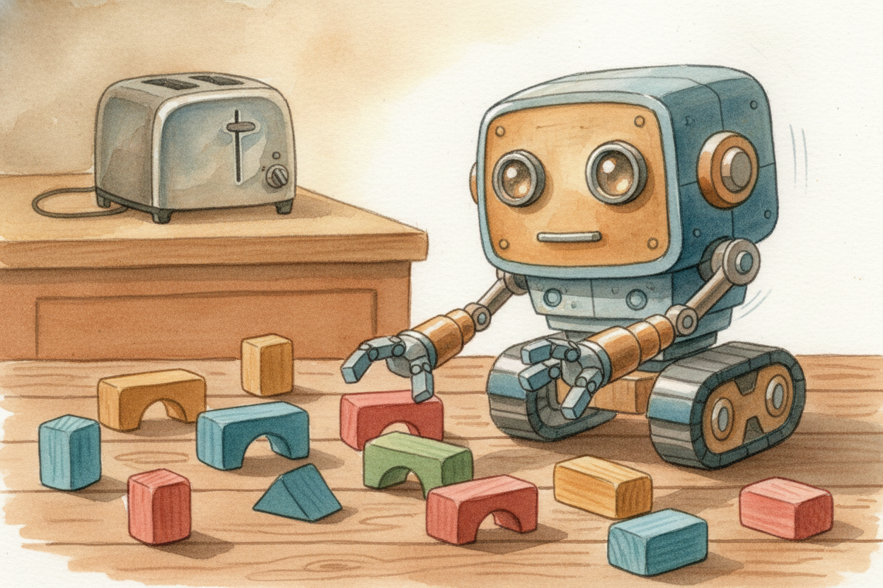 A robot is a machine that can move and do tasks on its own, following instructions from a **computer brain inside it**. 