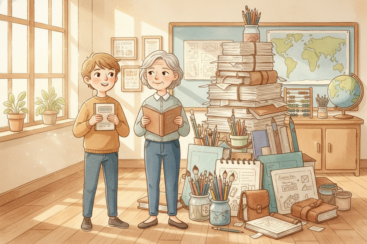Experience counts, too. A brand-new teacher and a teacher with twenty years of classroom magic both teach kids — ~~but t