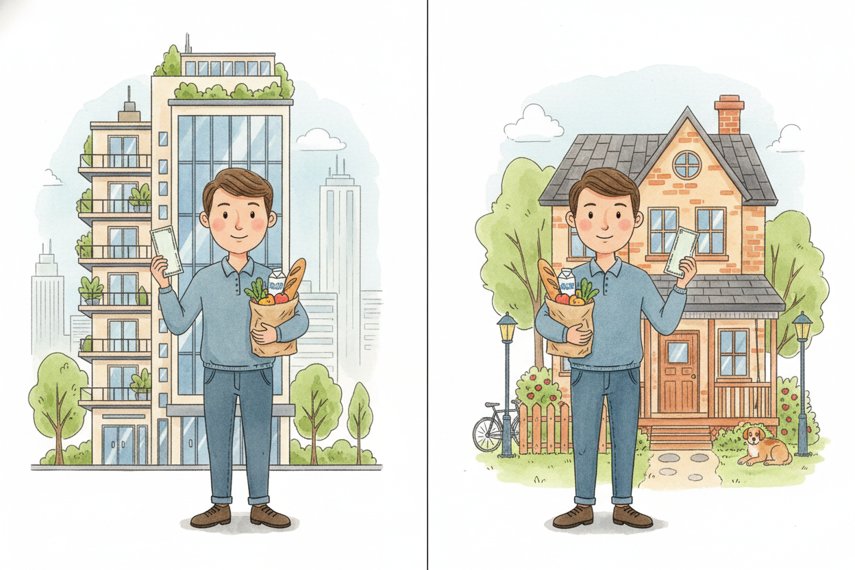 Some jobs add cost-of-living: if you work in a city where rent is **sky-high**, your *salary might be bigger to match*. 