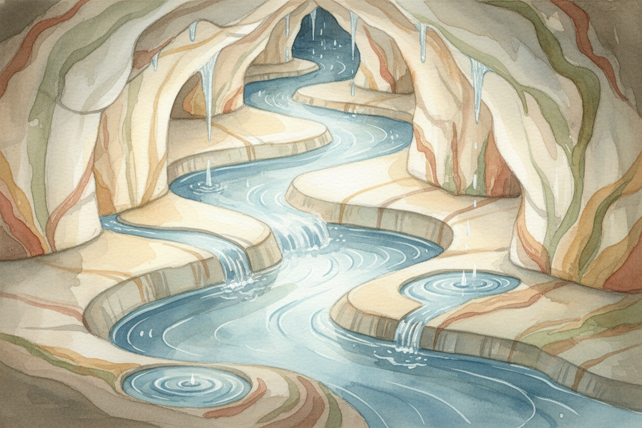 Rainwater isn't pure. As it trickles down through soil, it picks up carbon dioxide and becomes *slightly acidic* — just 