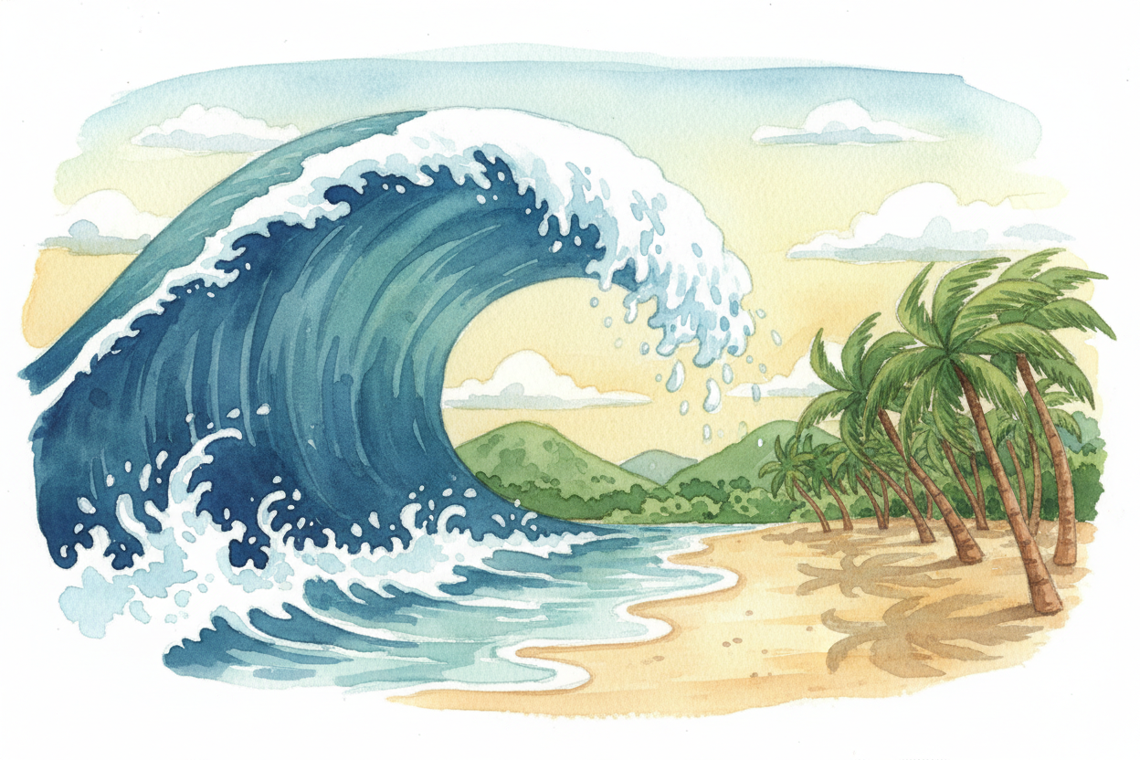 A tsunami is one of the ocean's most powerful moods — a giant wave that can cross entire seas and crash onto shores with