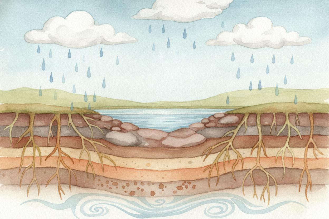 ~~Why does water stick around instead of draining away?~~ Sometimes the ground is clay or packed so tight that water can
