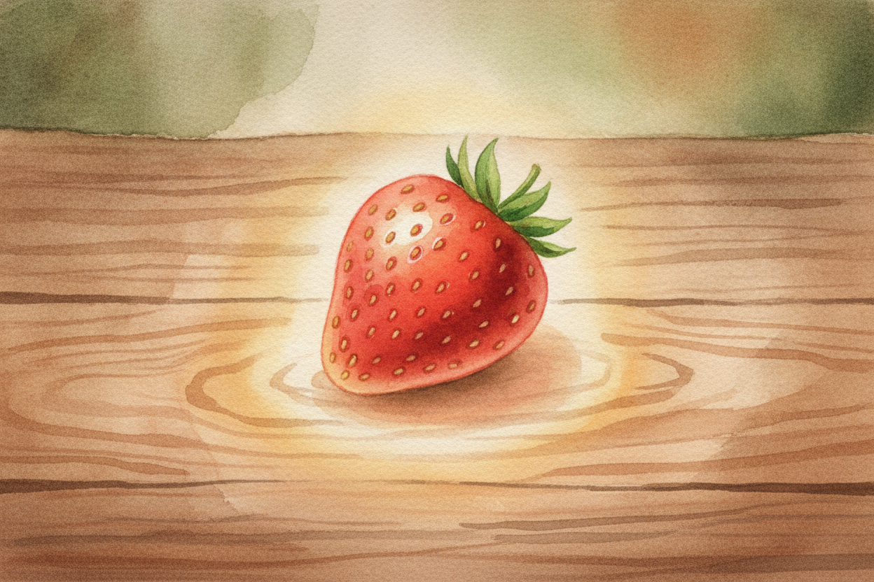 Pick up anything at all — a spoon, a strawberry, your own thumb. Now imagine **chopping it in half**, then half again, t