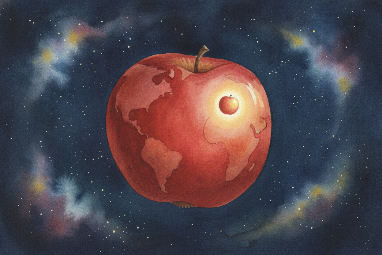 How tiny? About **a tenth of a billionth of a meter** wide. To get a feel for it: **if you blew up an apple to the size 
