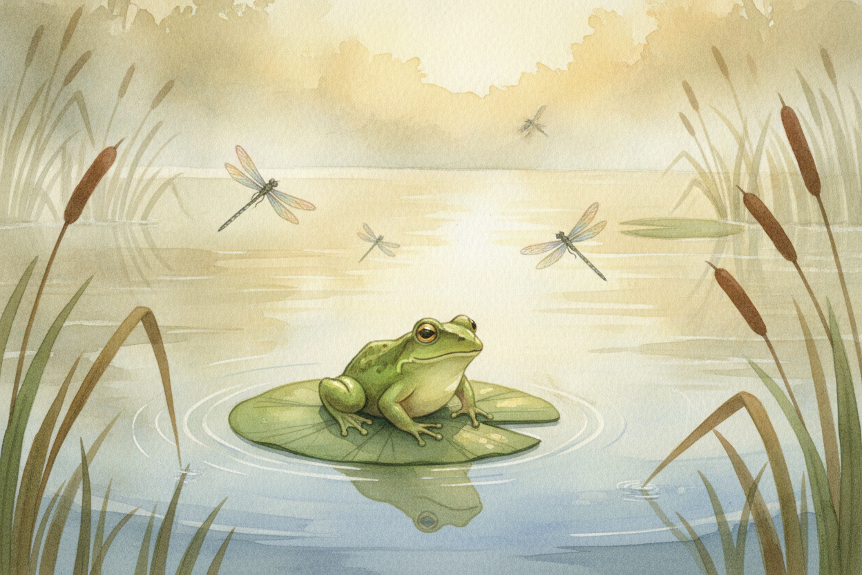 ~~Picture a pond on a summer morning.~~ Frogs, dragonflies, mud, sunlight, the smell of green. It looks like a bunch of 