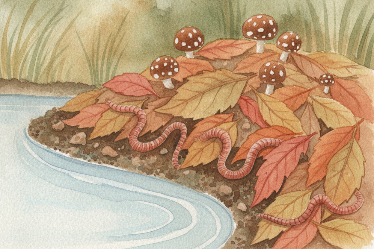 And when any plant or creature dies, ~~the team isn't done with it~~. Tiny mushrooms, worms, and bacteria — the ++decomp