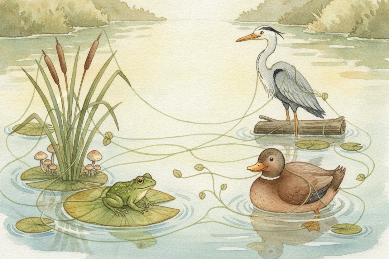 So an ecosystem isn't a place OR its creatures. It's both, stitched together, leaning on each other. ~~Pull one thread~~