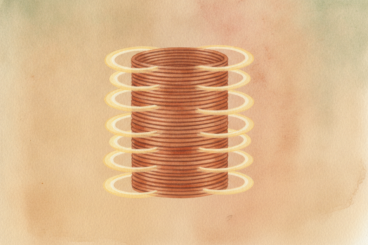 **One ring is feeble**. ~~So we get clever.~~ We take a long wire and wind it into a tight coil, _loop after loop after 