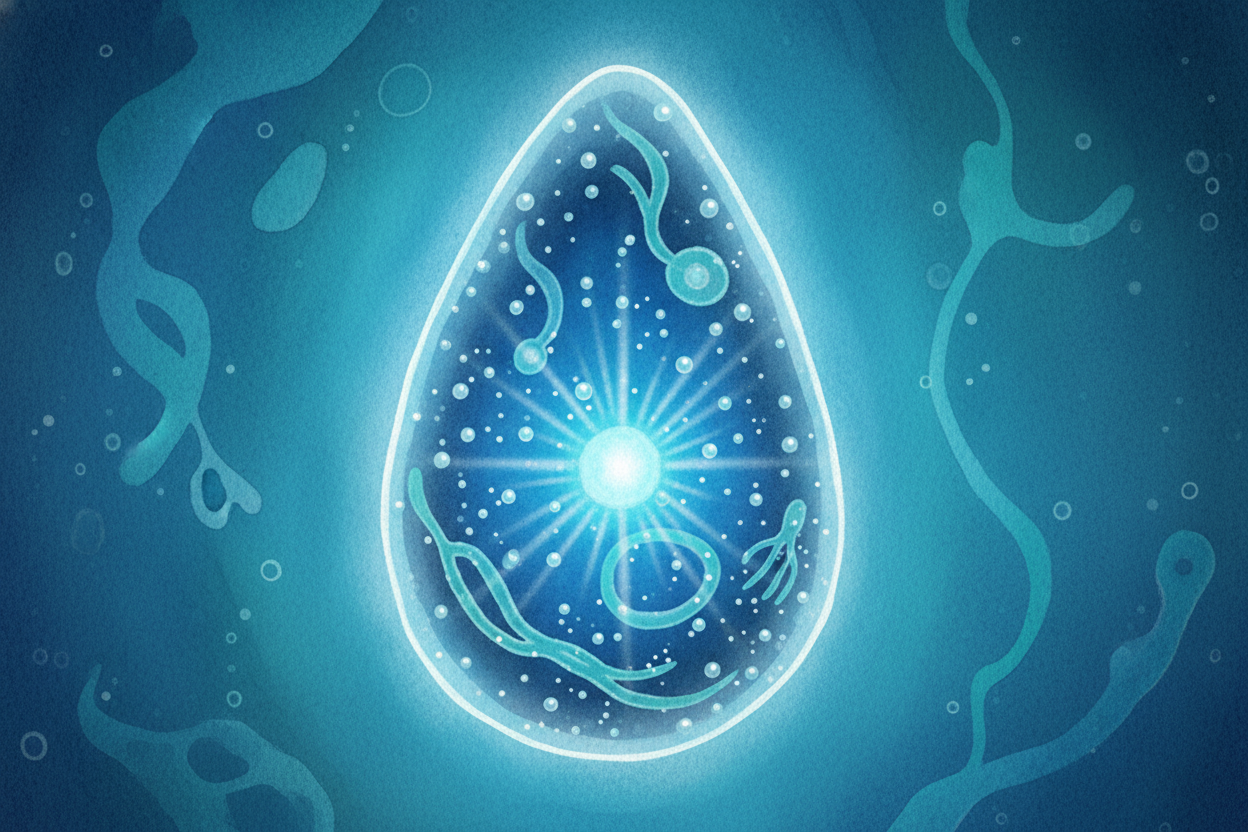 Inside each dinoflagellate is a chemical called ++luciferin++ (from the Latin word for **light-bringer**). When the crea