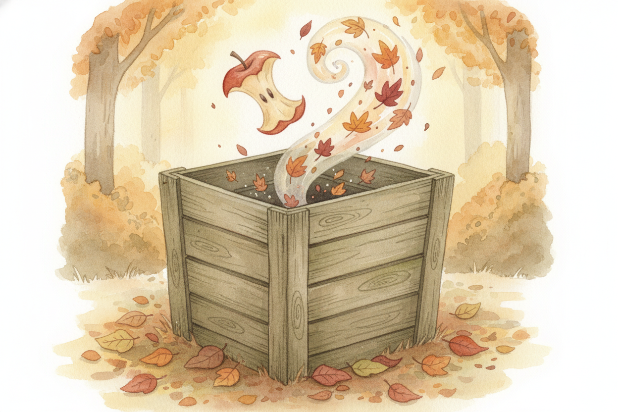 You toss an apple core into a bin. A few weeks later, it's gone — not thrown away, just... transformed into dark, crumbl