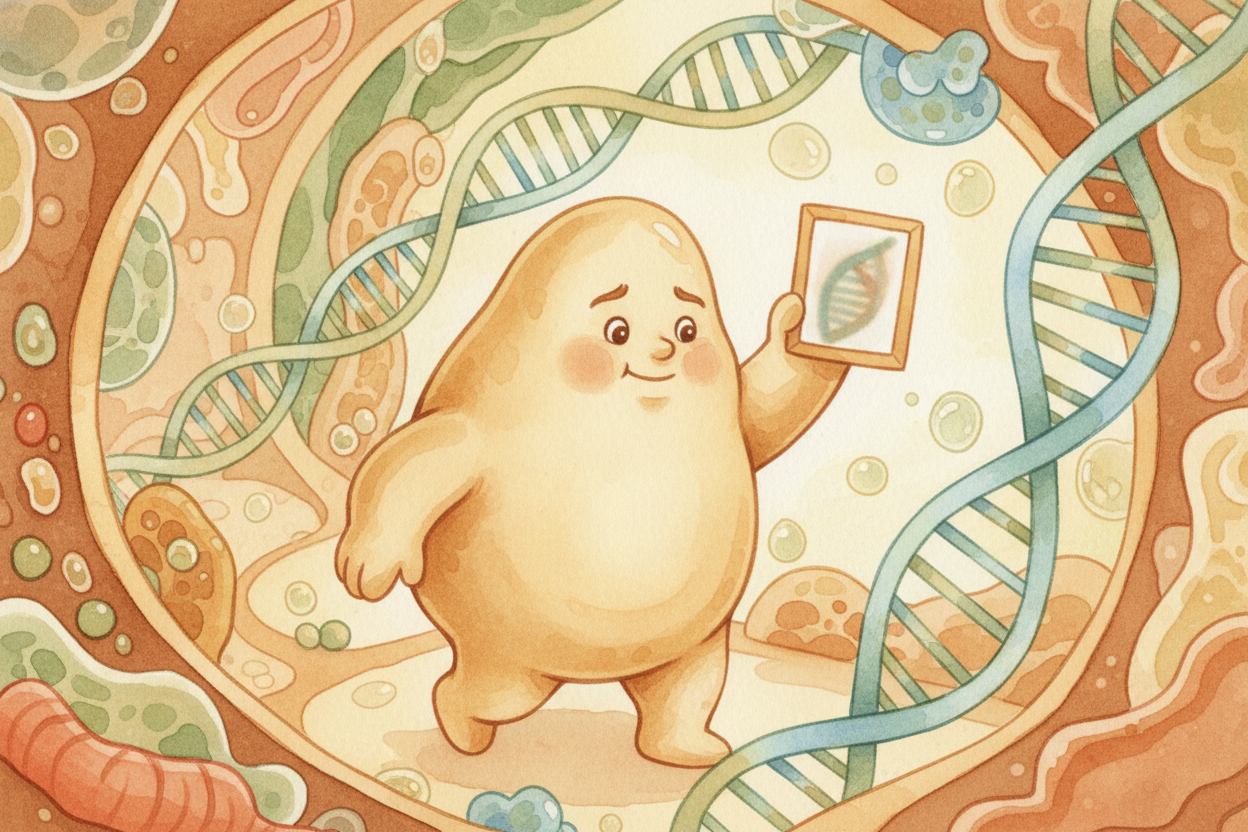 Now meet the bodyguard: a protein called ++Cas9++. The bacterium hands Cas9 a copy of one mugshot — a tiny guide that sa