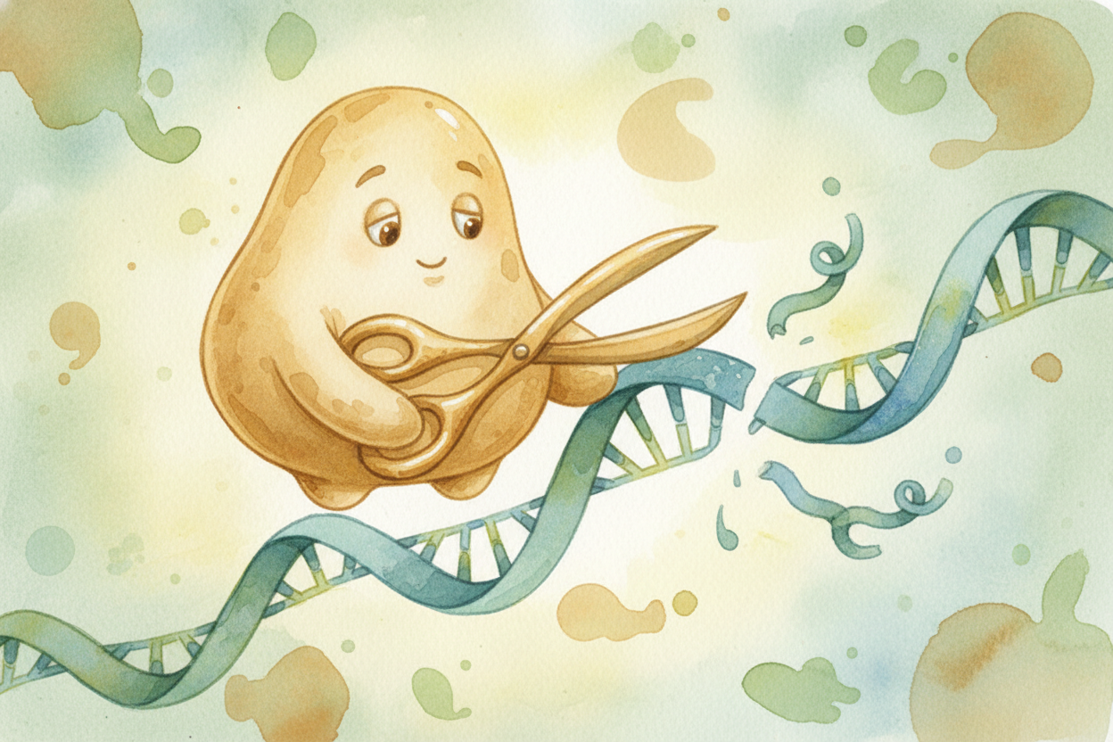 When ++Cas9++ finds a match — the invading virus's DNA — it does one decisive thing: ~~it cuts~~. A *clean snip through 