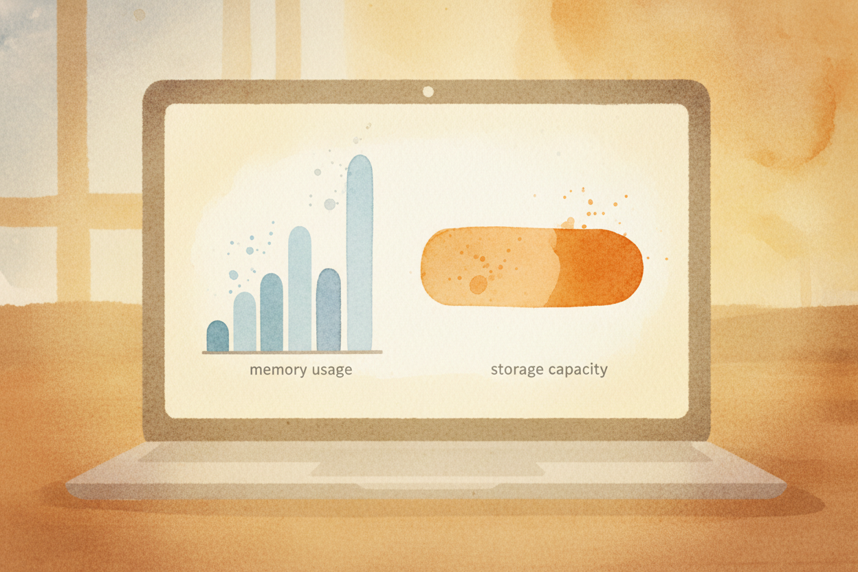 So when someone asks, ~~"How much memory do you have?"~~ — ~~well, which kind?~~ ++DRAM++ decides how many browser tabs 