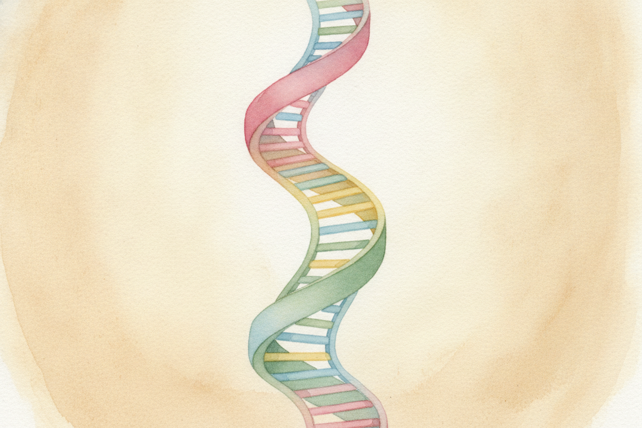 ++DNA++는 디옥시리보핵산이라는 **길고 딱딱한 이름**을 줄인 말이에요. 하지만 그 이름은 걱정하지 않아도 괜찮아요. *중요한 건 모양이에요*. DNA는 누군가가 사다리의 양쪽 끝을 잡고 **천천히, 부드럽게 