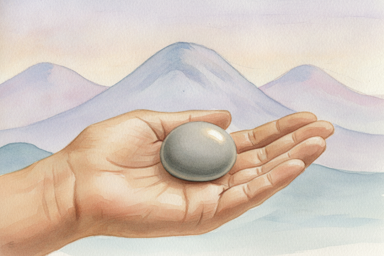 ~~So the next time you see a smooth pebble~~, hold it for a second. It was once part of a jagged mountain, **tumbled and