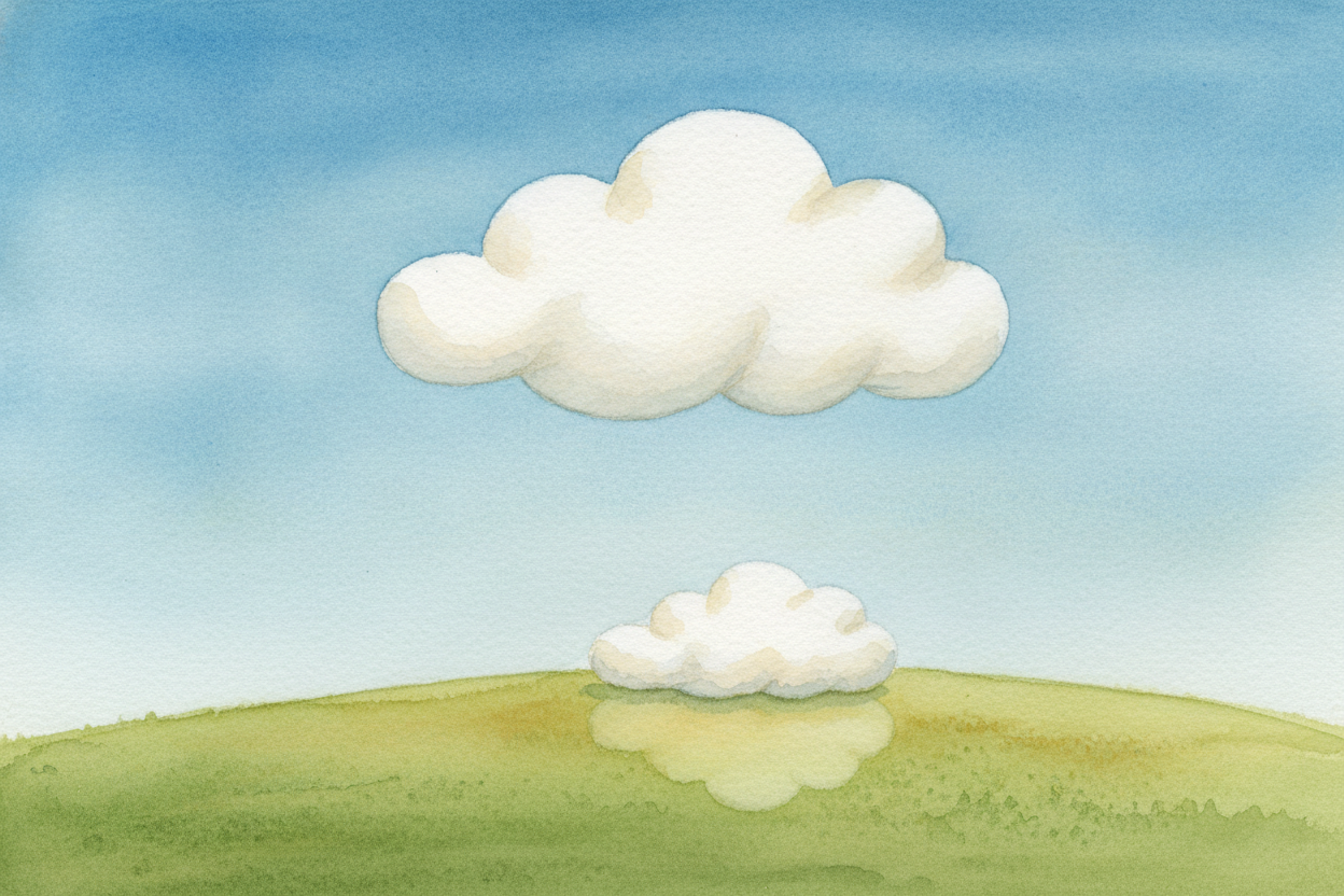 ~~Here's the secret.~~ Fog and clouds are made of **exactly the same thing** — *billions of tiny water droplets*, _so sm