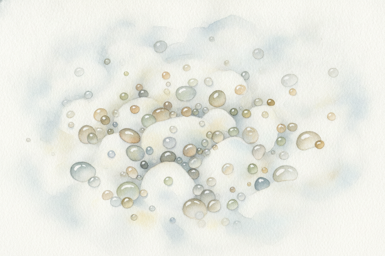When that **invisible water** spills out, it doesn't fall as rain. It clings to specks of dust floating in the air and t