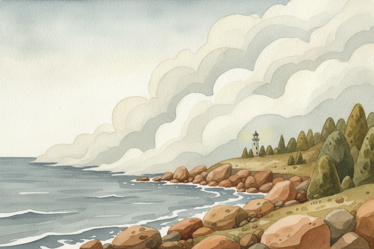 ~~There's another flavor too.~~ Sometimes warm, damp air drifts over something cold — like the chilly sea, or a snowy hi