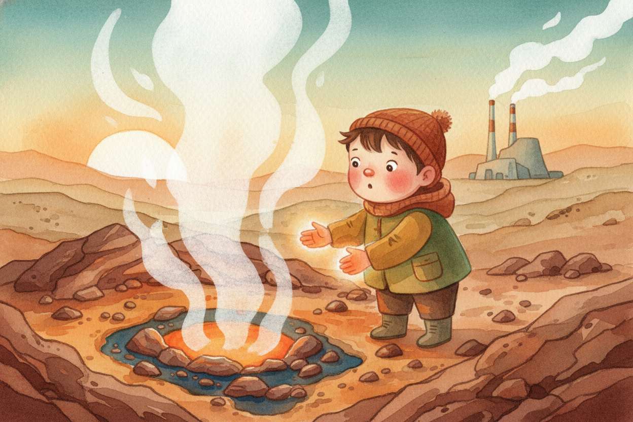 So when you see steam rising from a geyser, or hear about a geothermal power plant, ~~remember:~~ that's the Earth shari