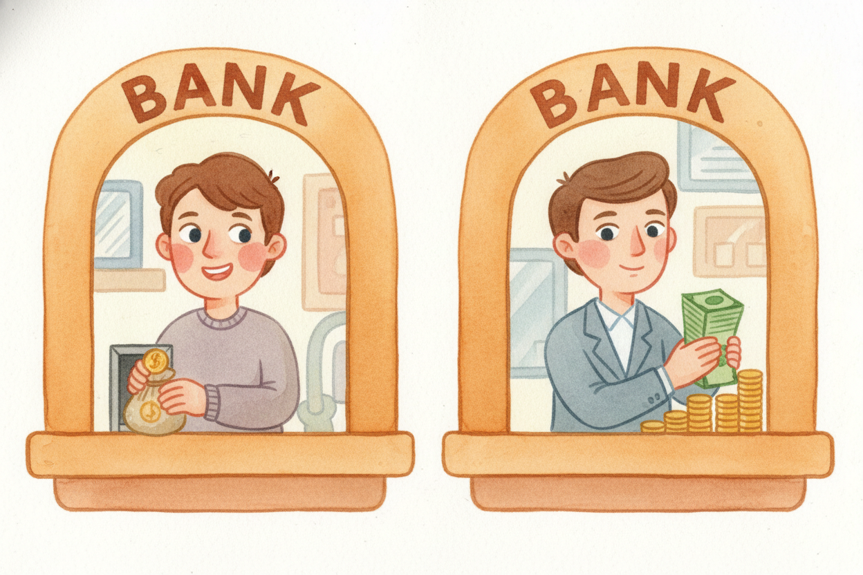 ++Banks++ are in the lending business. They take money from people who have extra (depositors) and lend it to people who