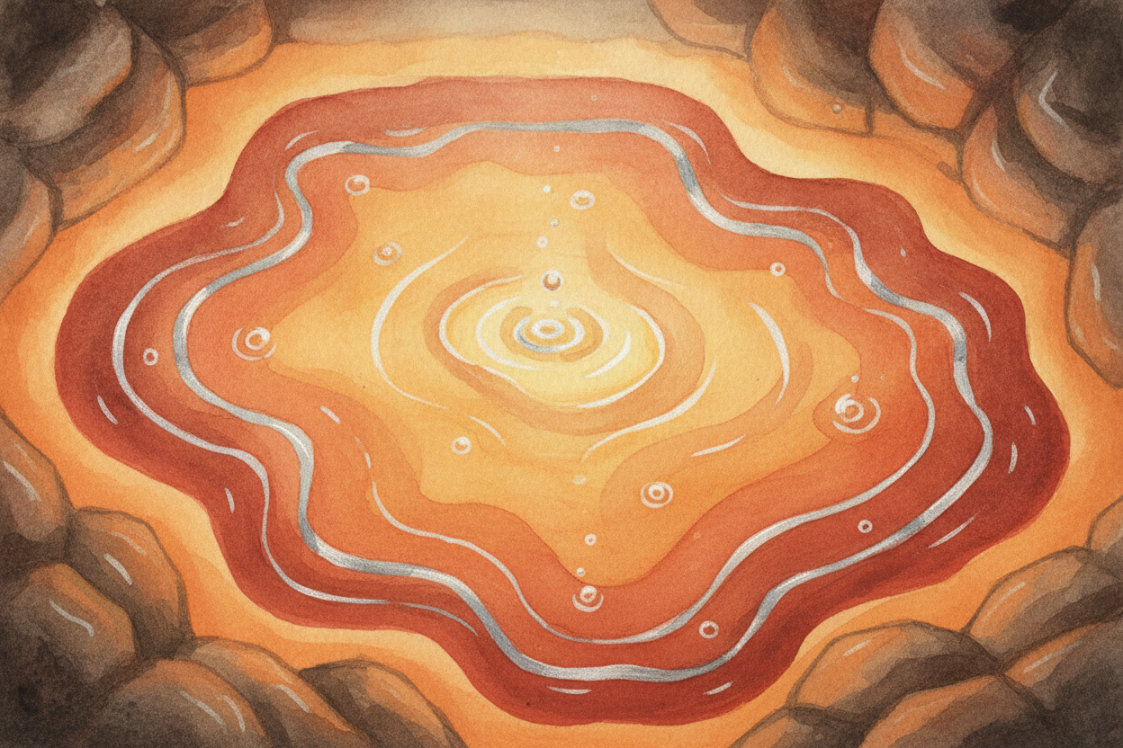 So what is this molten rock actually made of? **Mostly silica** — the same family of stuff that makes sand and glass. Mi