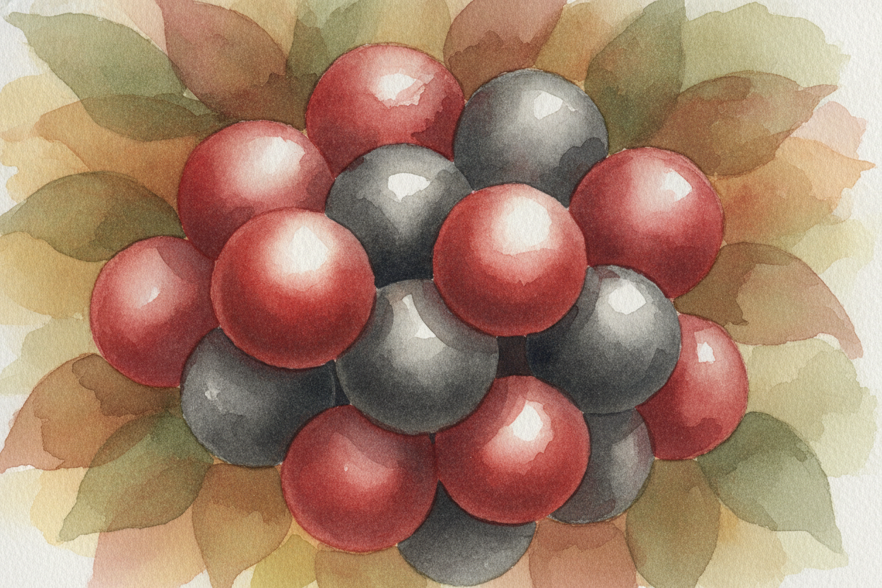 That **heavy heart**, the nucleus, is built from two kinds of pieces: ++protons++ and ++neutrons++. They huddle together