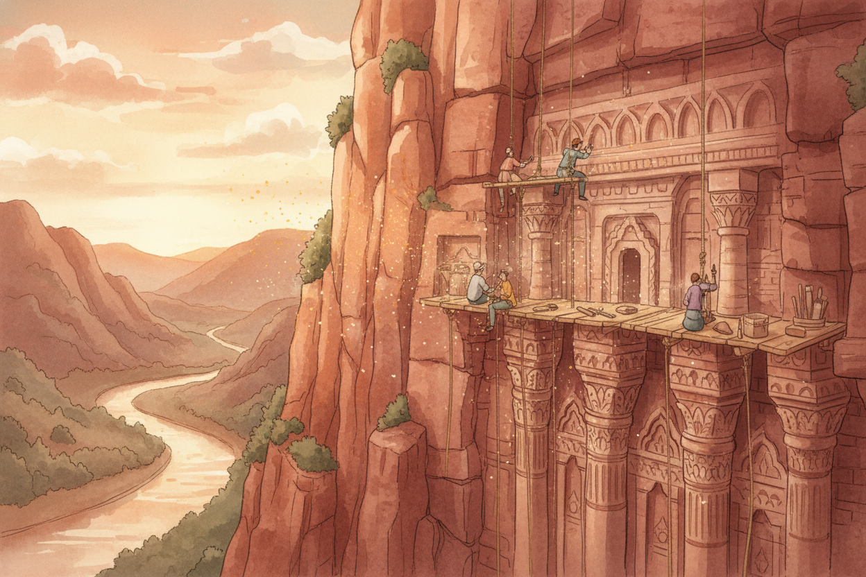 So they became **sculptors on the scale of cities**. Instead of quarrying stone blocks and stacking them, they started a