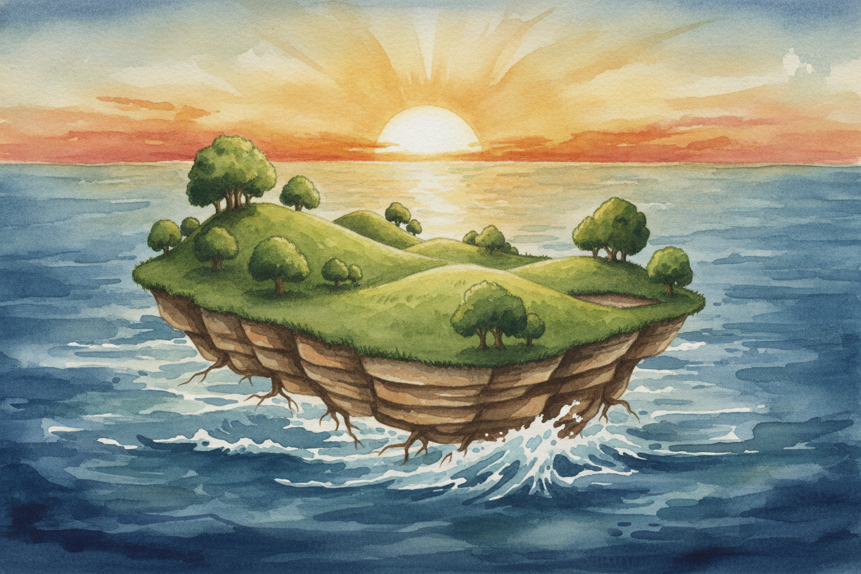 ~~So next time you stand still~~, remember — you aren't really standing still at all. You're riding a **slow stone raft 