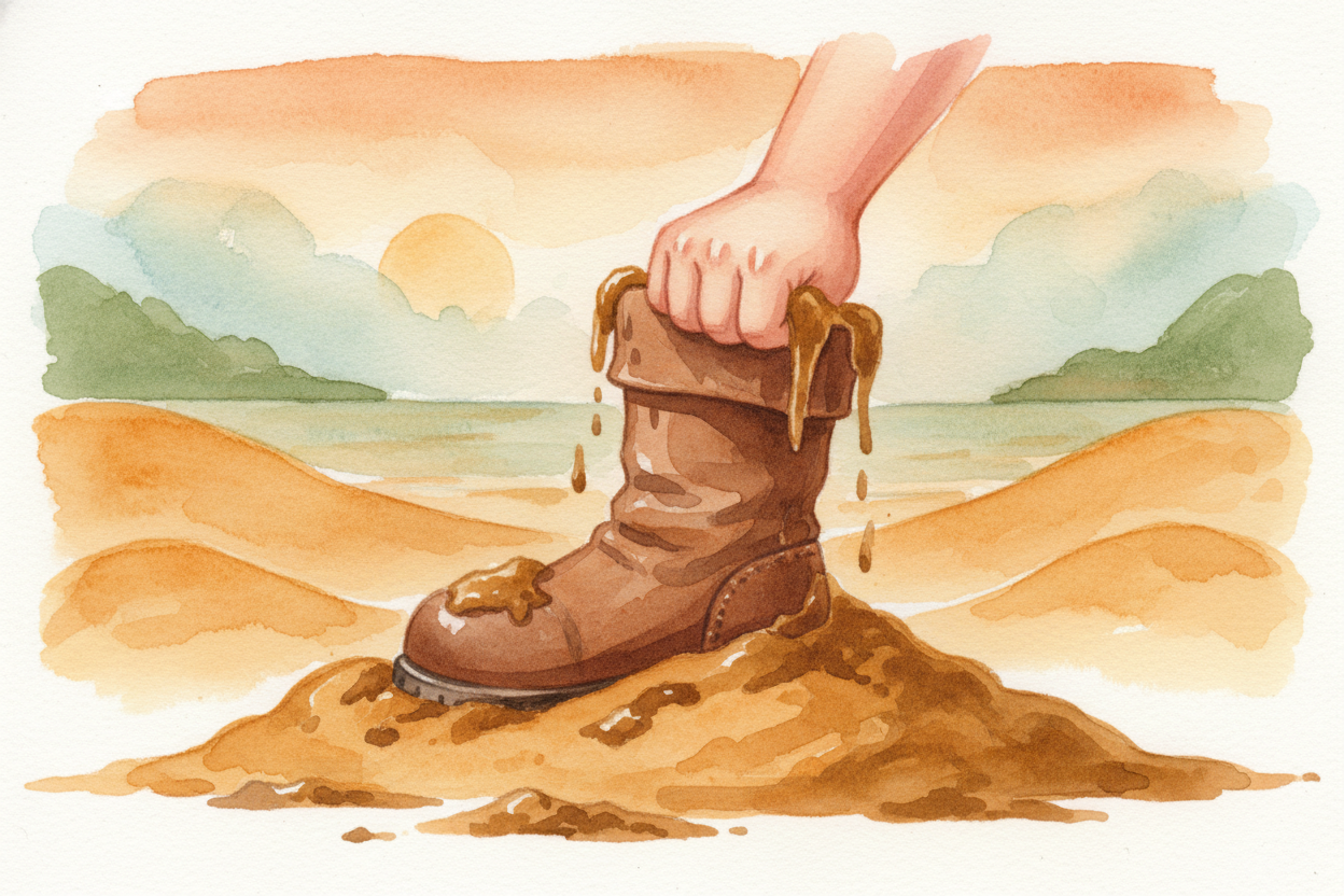 ~~The danger isn't drowning in sand.~~ The danger is getting stuck. When you try to yank your leg out fast, you create *