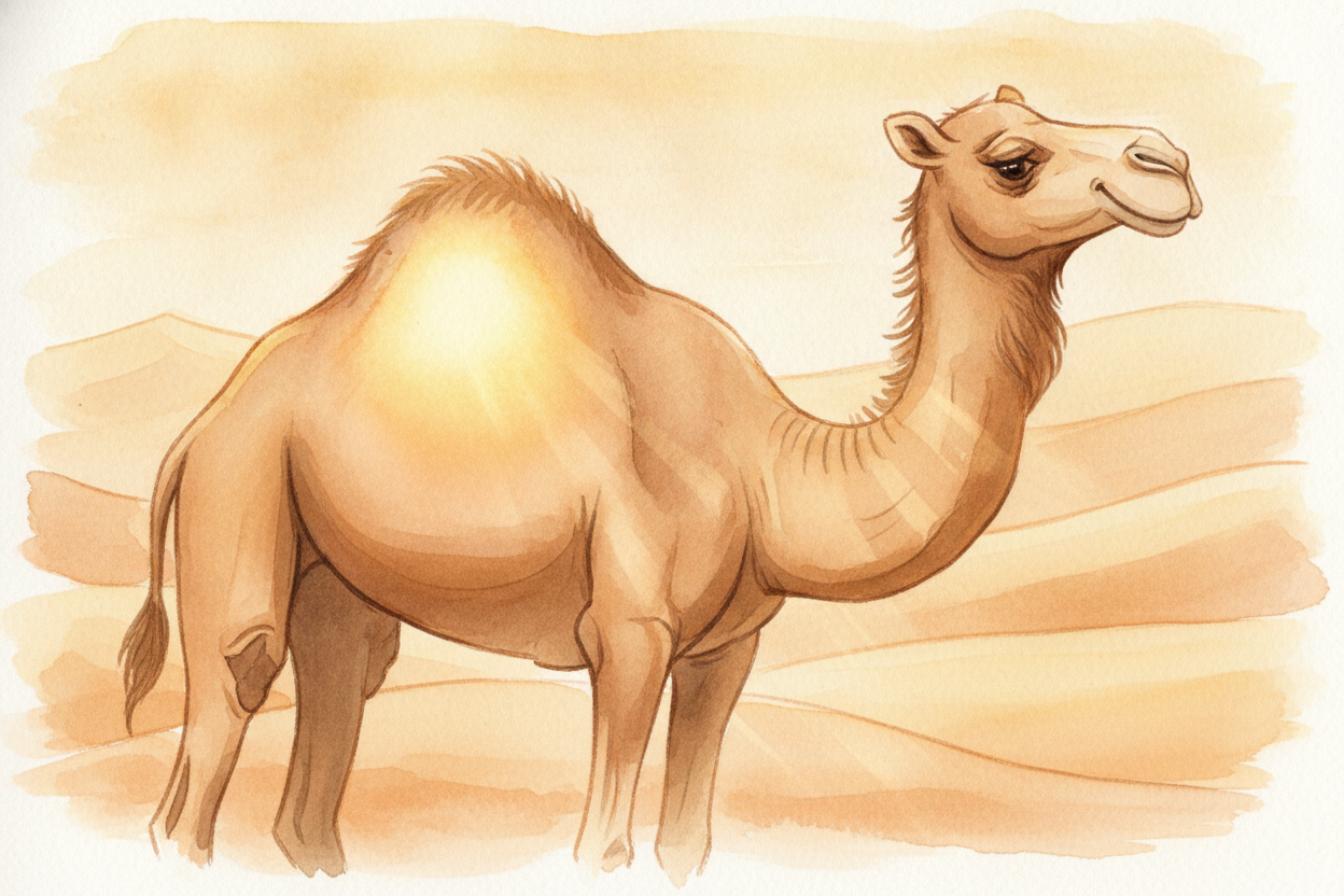 What's really inside is fat. Squishy, stored-up fat — like the camel packed a **giant fanny pack of butter** and strappe