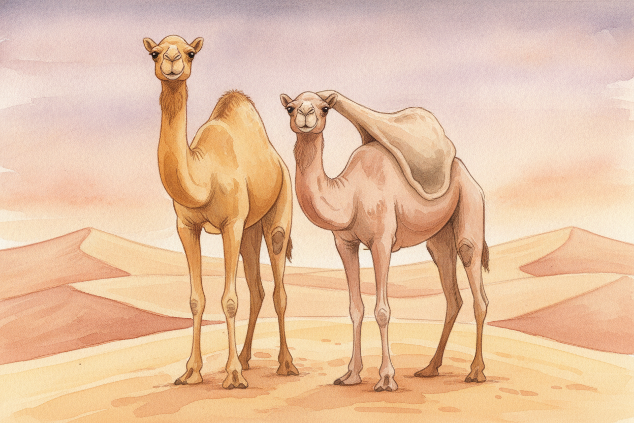 There's a clue you can actually see. When a camel has been **living large** on plenty of food, its hump stands tall and 