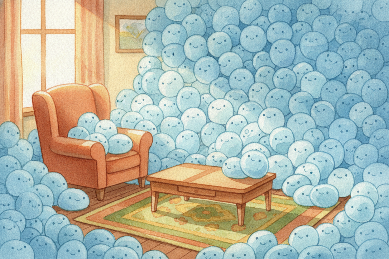~~Here's the first surprise:~~ the air is not empty. It's **packed wall to wall** with countless tiny specks called ++ai