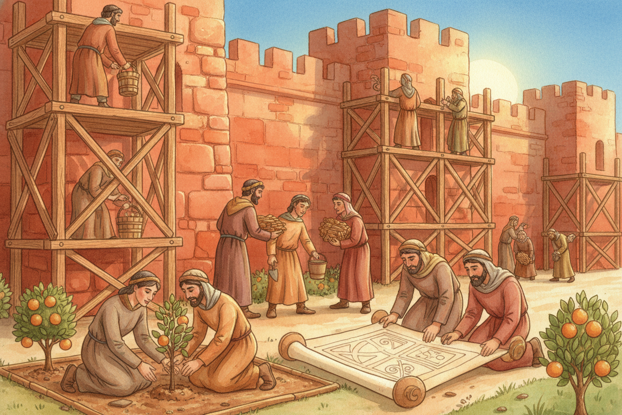 It started in the 1200s, when Muslim rulers called the ++Nasrid dynasty++ controlled this corner of Spain. They wanted a