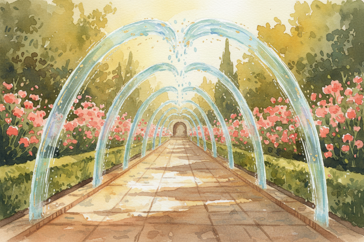 Then there's the water. The Alhambra is basically a **love letter to water**, which makes sense in a hot, dry place. The