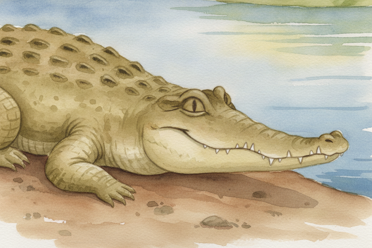 ~~Now the toothy part.~~ When an alligator closes its mouth, its upper jaw is wider, so it **tucks the lower teeth out o
