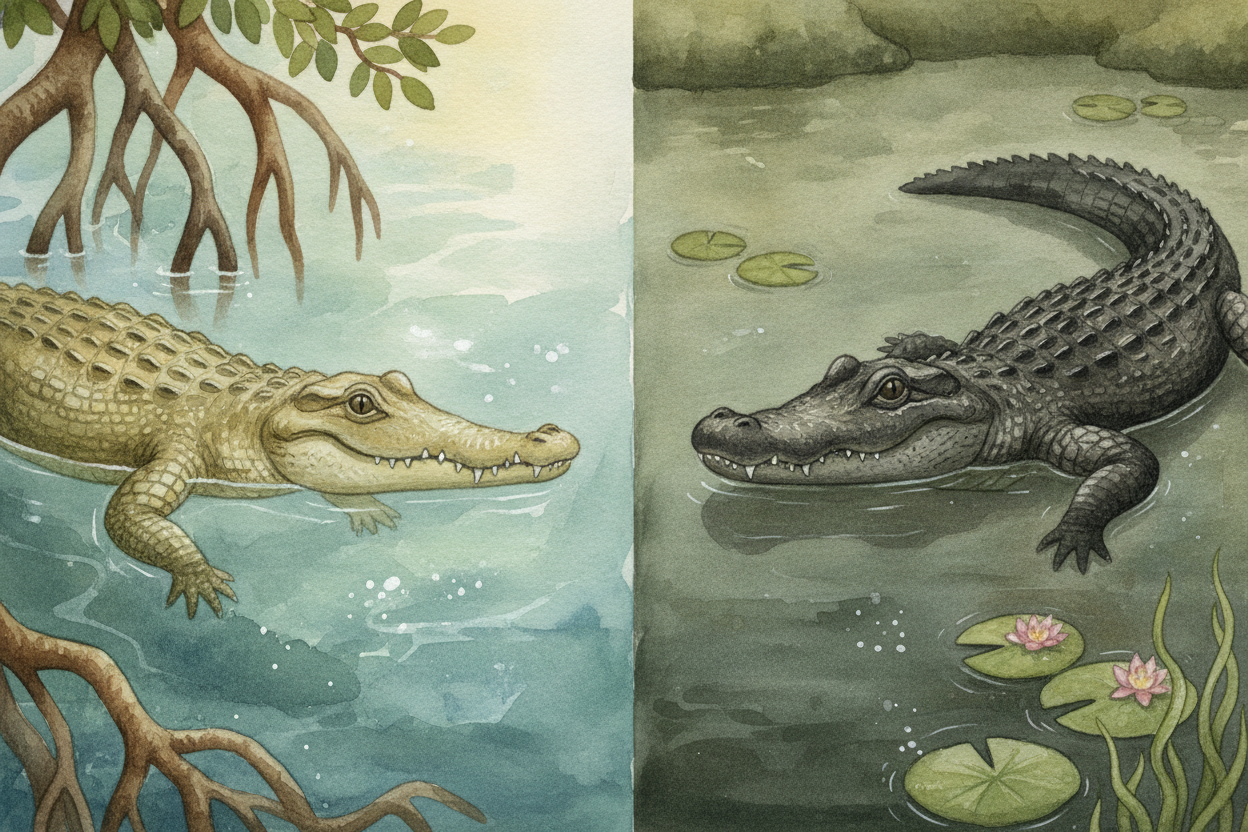 ~~Here's a clue~~ you'd need a science lab to confirm: salt. Crocodiles have **special glands on their tongues** that *f