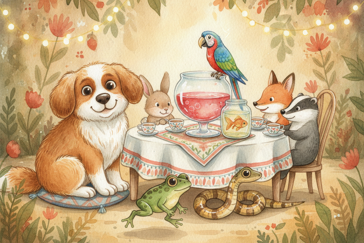 ~~Imagine throwing a party and inviting every animal on Earth.~~ A dog trots in, a frog hops past, a snake slides under 