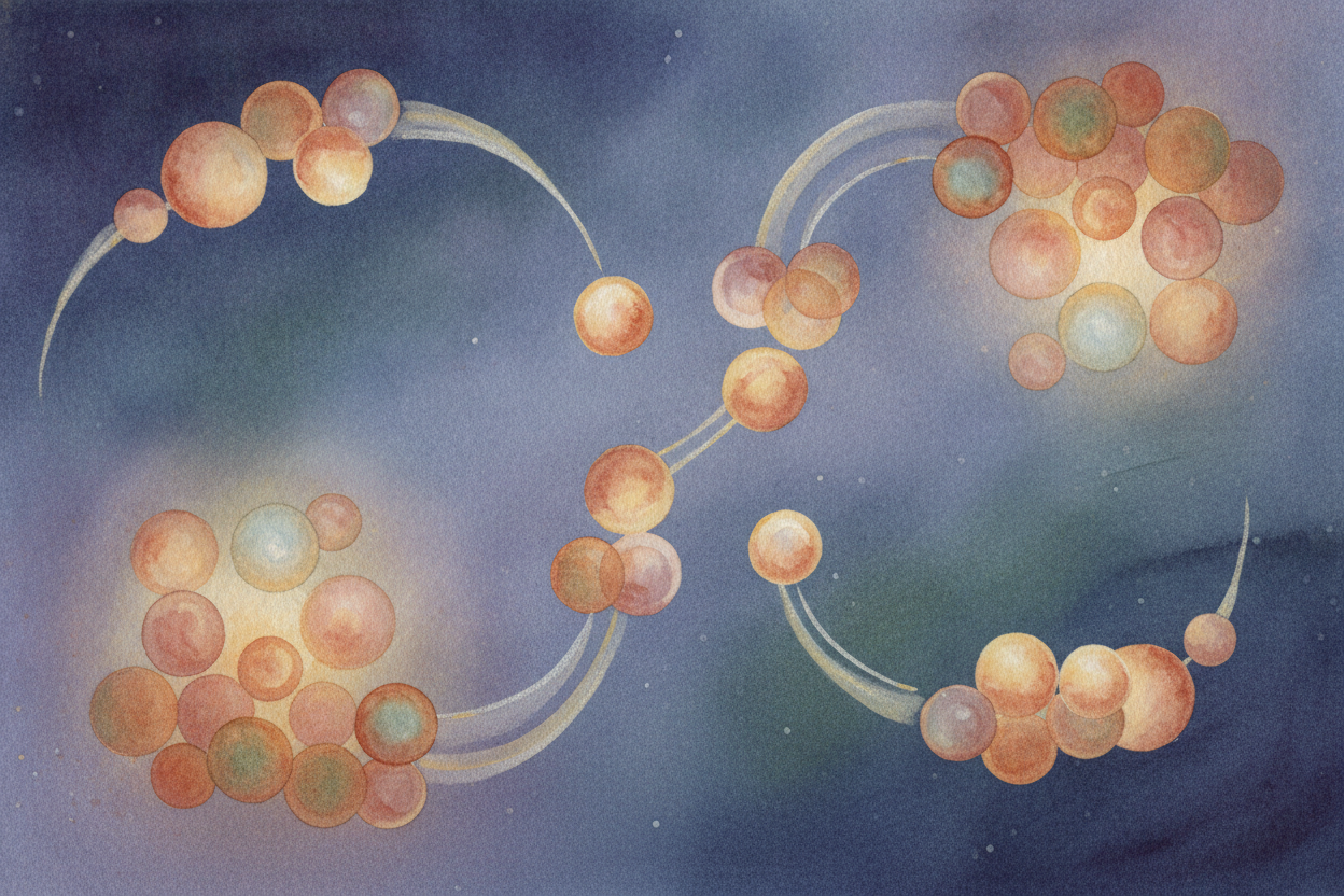~~Now meet the dramatic twin.~~ A chemical change rearranges the tiniest building blocks — ++atoms++ — into brand new co
