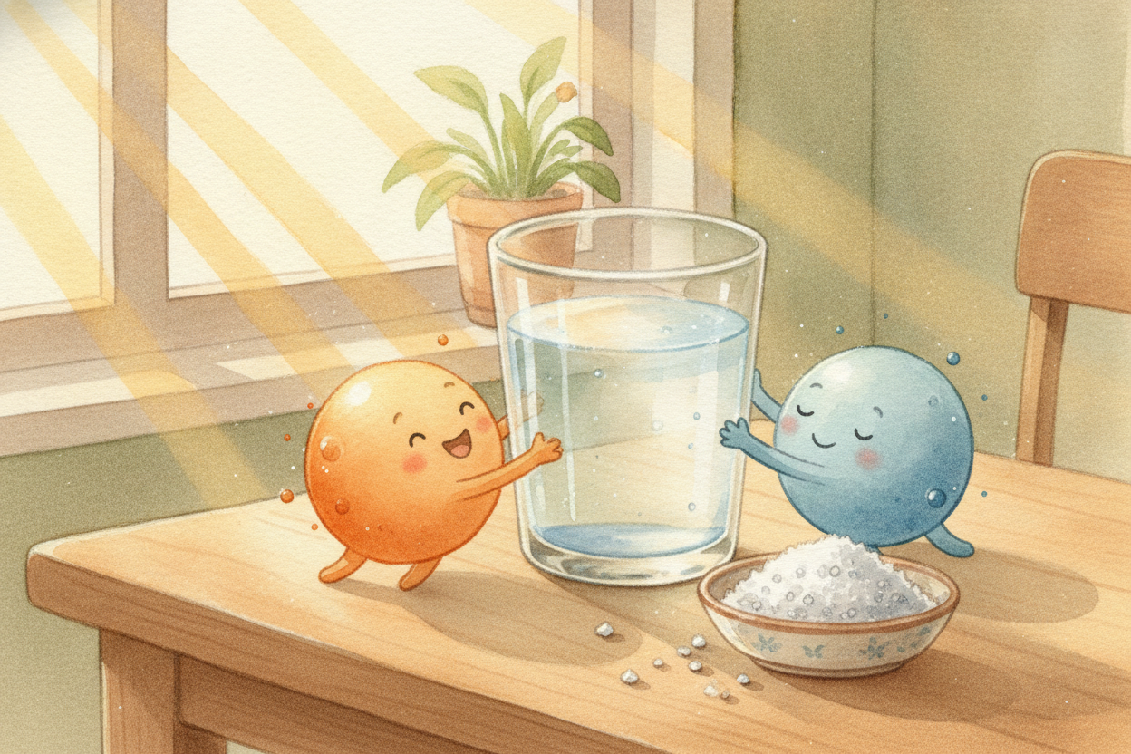 ~~And here's the lovely part:~~ whether atoms steal or share, they end up doing the same thing — **sticking together**. 